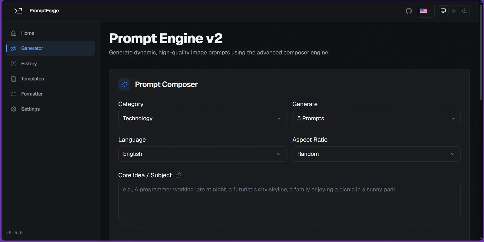 PromptForge — screenshot 2